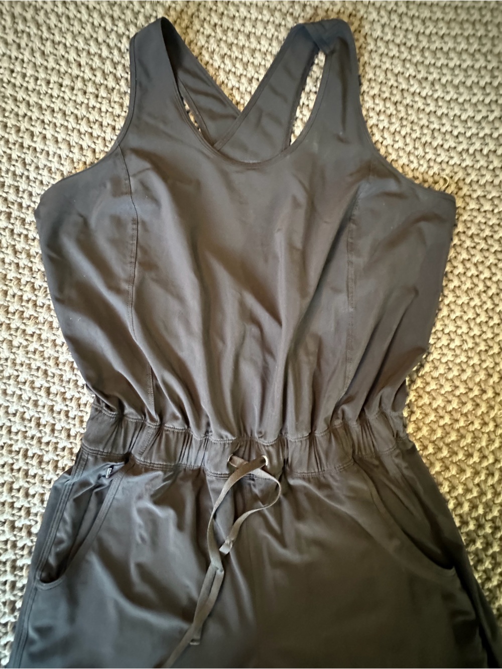 Patagonia Women's Black Racerback Jumpsuit with Drawstring Waist